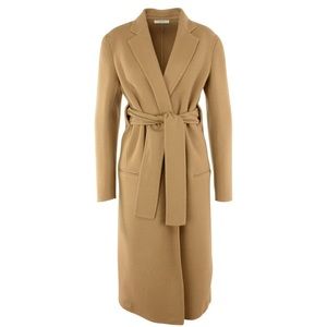 CÉLINE 100% CASHMERE CAMEL TRENCH BELTED COAT